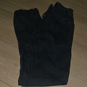 Black Textured Pants